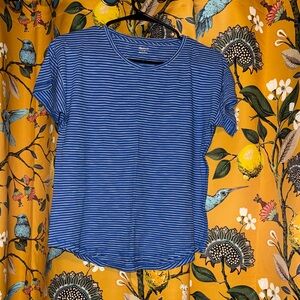 Madewell Blue and White Striped Short Sleeve Tee
